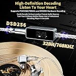 Daakro Amplificateur d'écouteur - USB C à 3.5mm HiFi Adaptateur audio 32bit/768KHz,Plug et Play Hi-res Audio Amp, Portable DAC & Amplificateur casque compatible avec Android/iOS/Windows/Mac System
