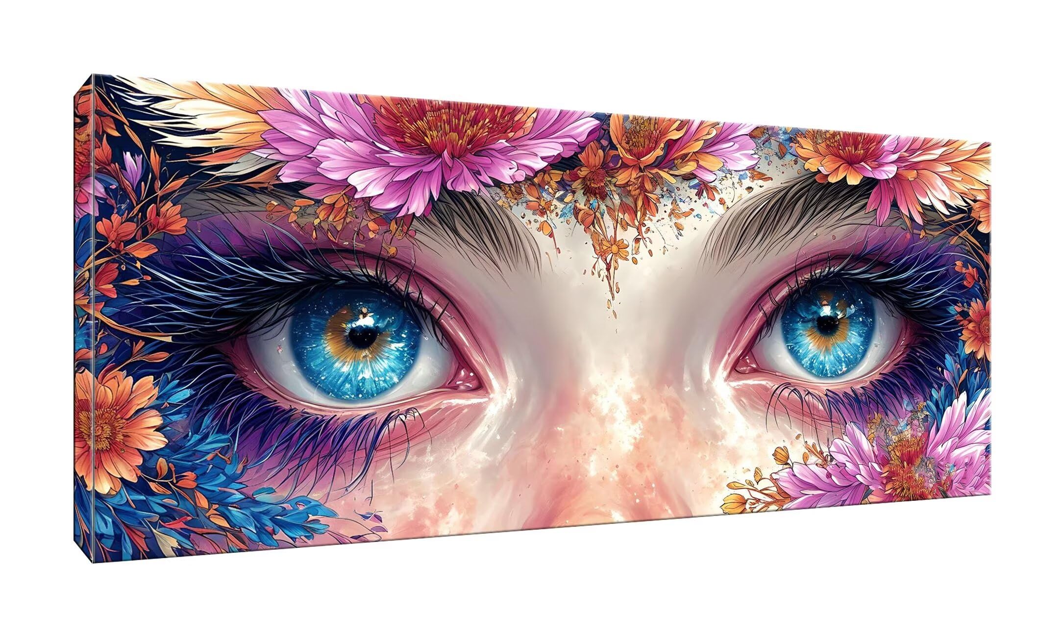 Paint by Numbers for Adults Beginner, Colorful Eyes Paint by Number Kits for Kids, Without Frame, DIY Acrylic Painting Gift Drawing Paintwork for Relax and Home Wall Decoration 30x60cm/12x24in Q-588