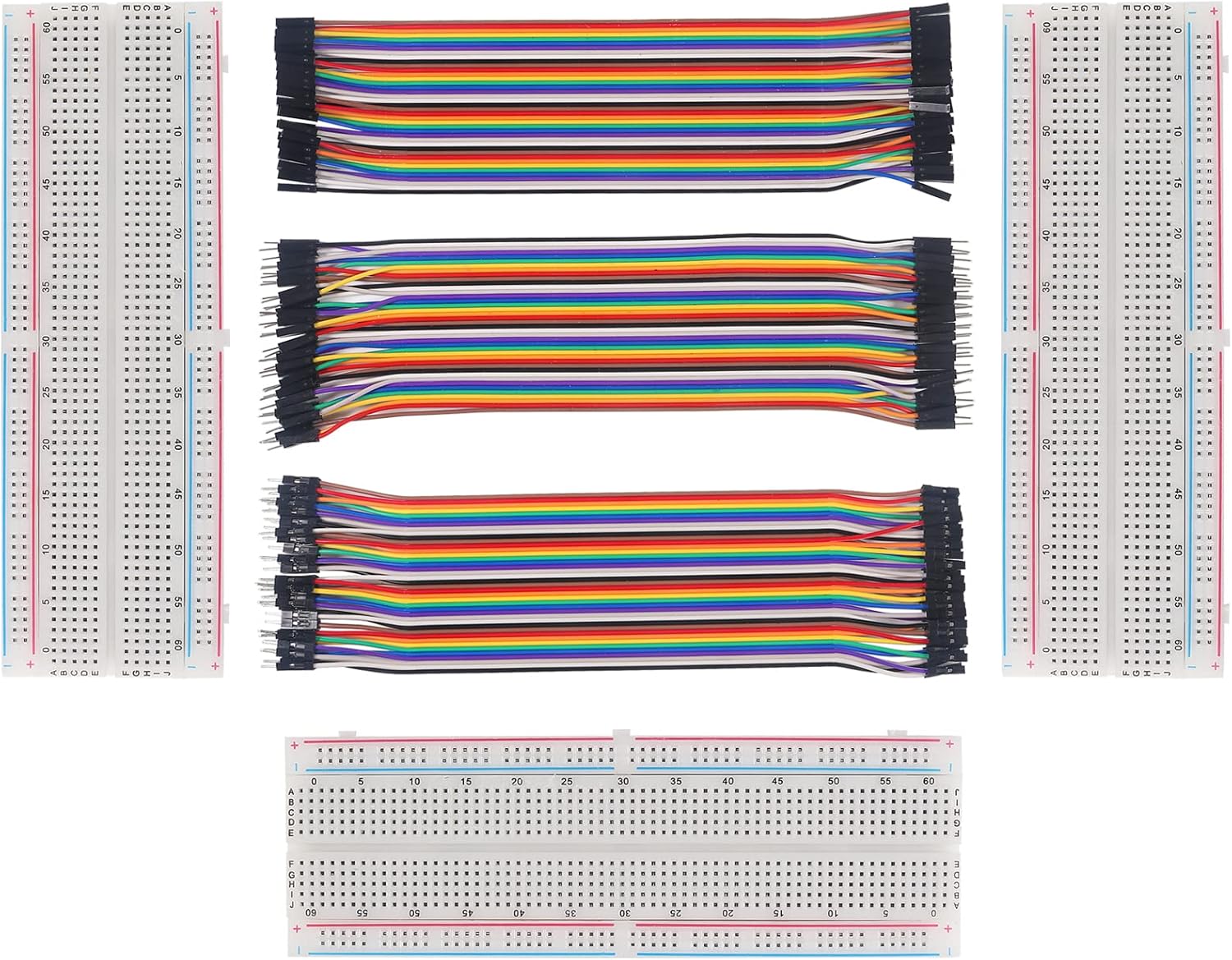 3PCS Solderless Prototype Breadboard 830 tie Points Breadboard with 120pcs