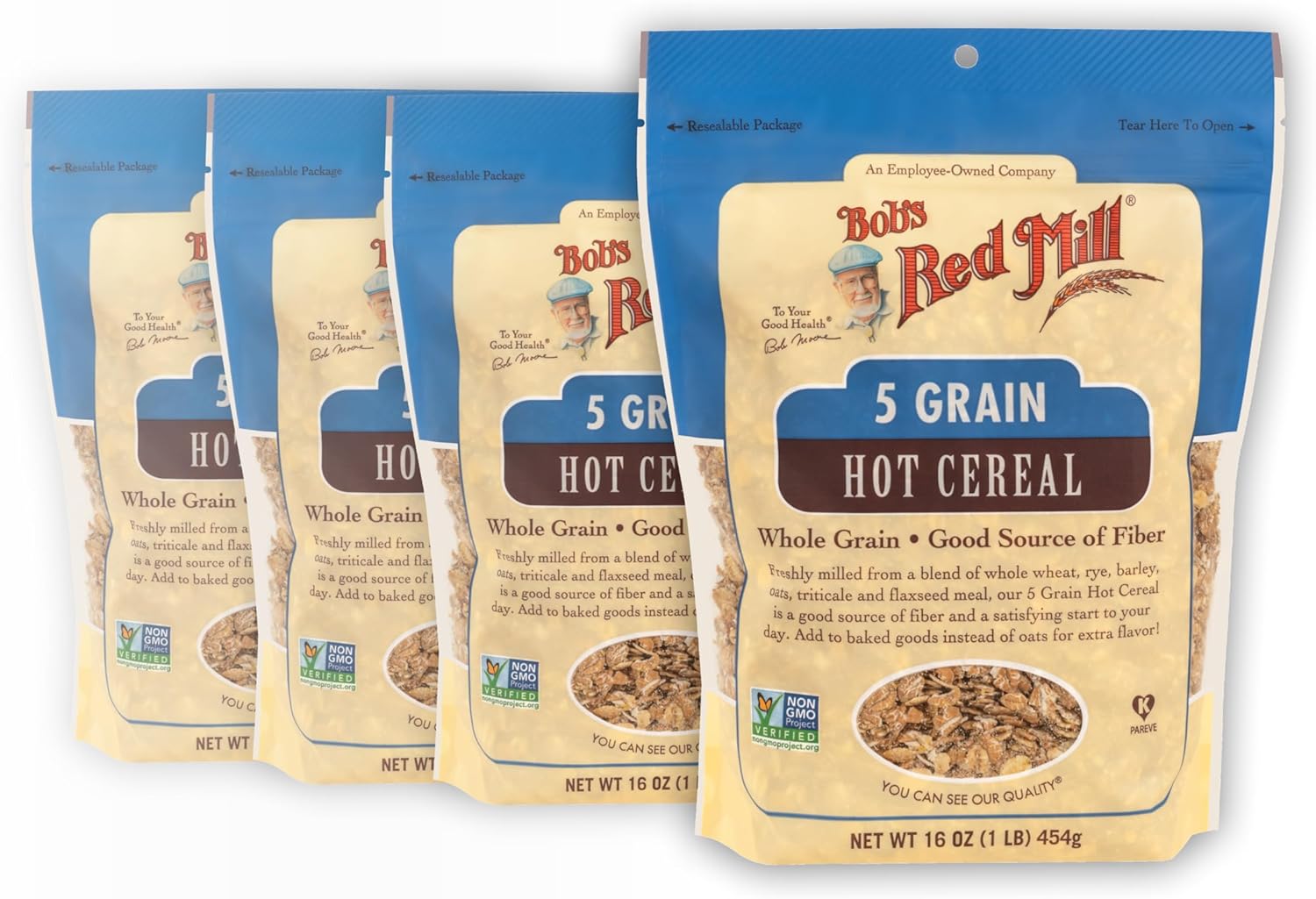 Bob's Red Mill Avena 5 Granos Caliente, 16 oz (Pack de 4)
