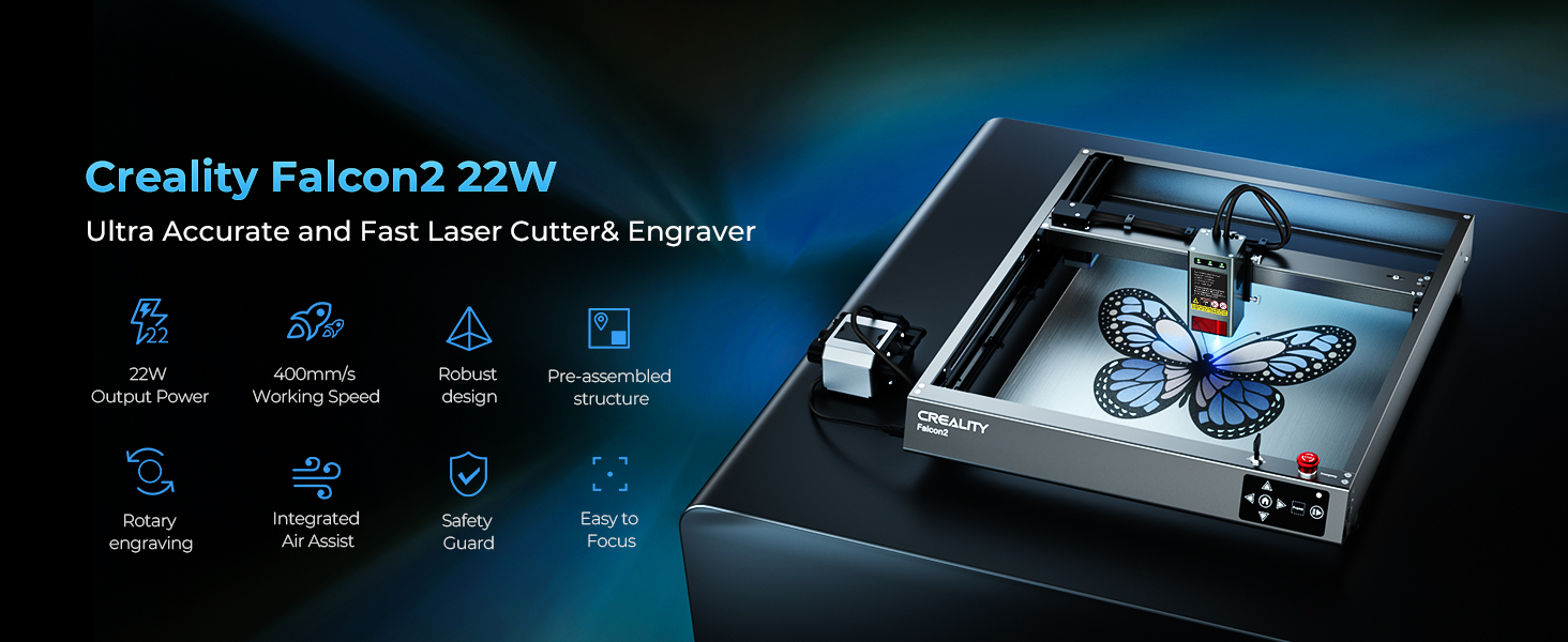 Amazon.com: CREALITY FALCON2 12W Laser Engraver Machine with Air