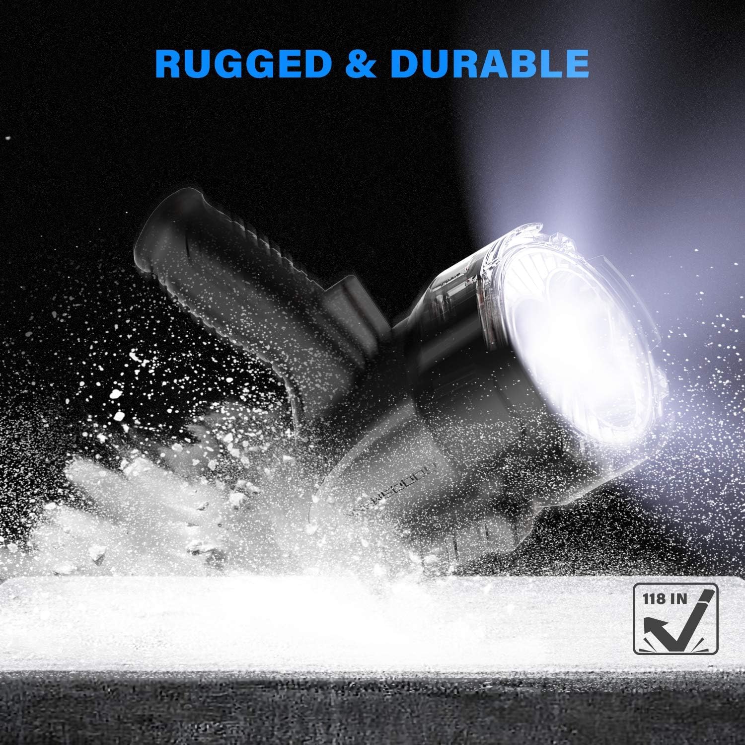 Exсluѕіvе Sресіаl GOODSMANN Spotlight 6000 Lumen Boat Spotlight Waterproof Rechargeable Marine Spotlight LED Hunting Spotlight with Detachable Red Light Filter, EVA Carrying Case 9903-C102-01