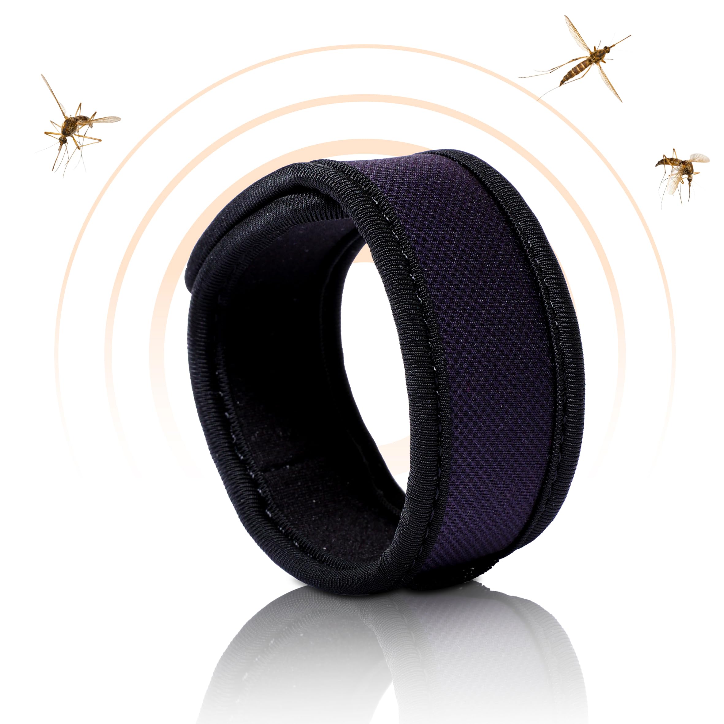 PARAKITO Bracelet Anti-Moustiques Réutilisable 2 Plaquettes Huiles Essentielles 1 Mois Protection Sans DEET Taille Adulte Noir