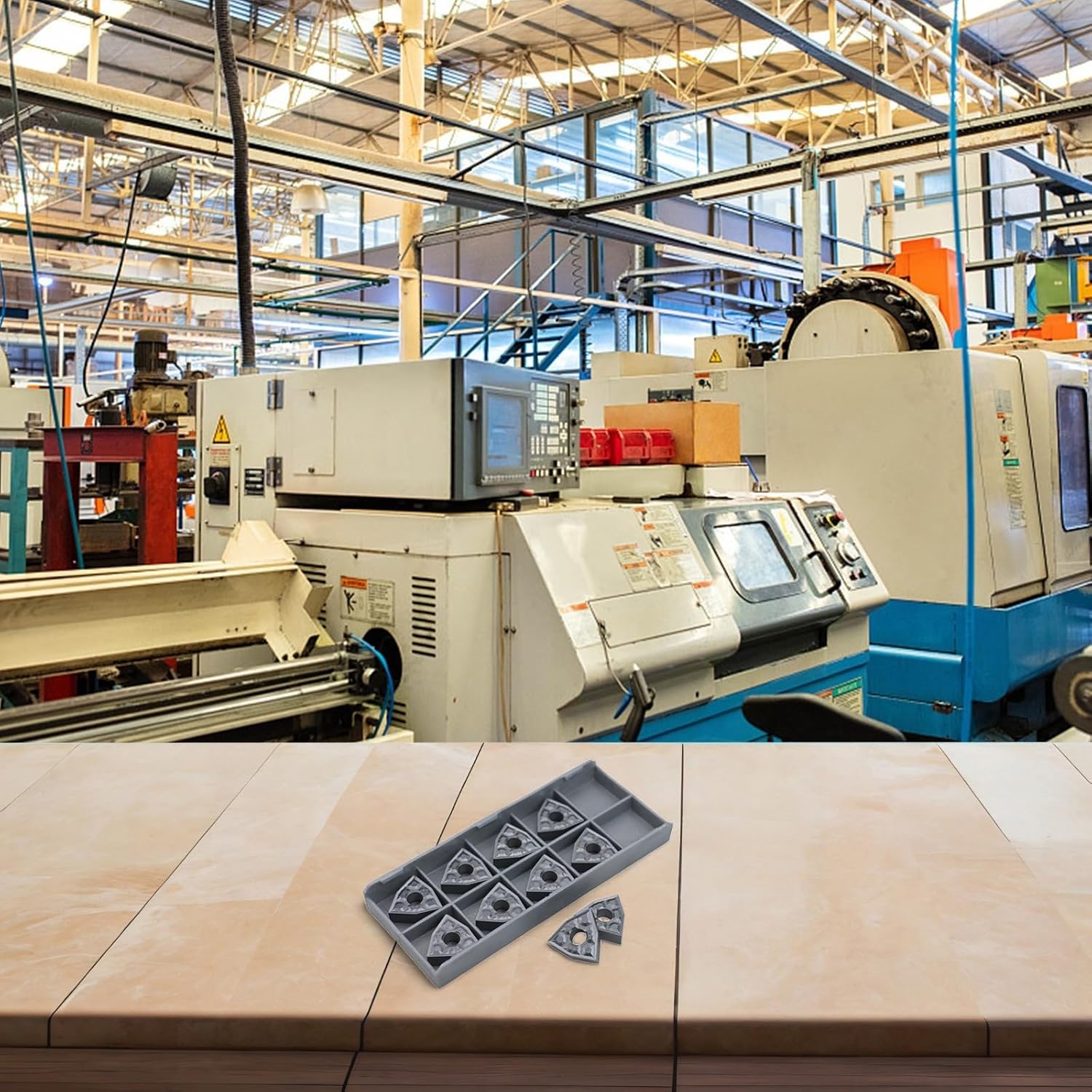 Carbide Insert Kit WNMG080404 TF 10 pcs for CNC Lathe Tools with IC907 Grade Coating for Efficient Steel and Cast Iron Work