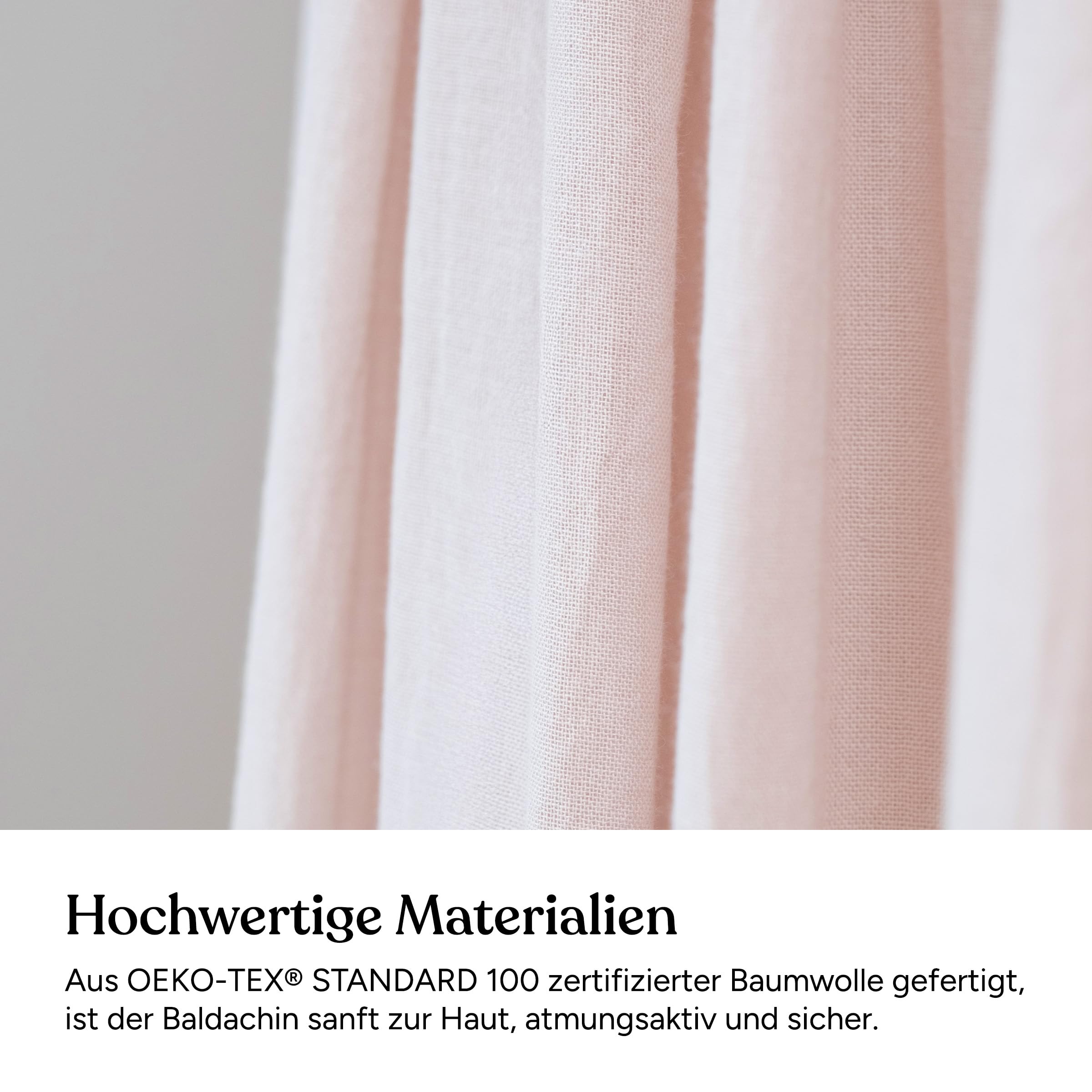 Ehrenkind® Baldachin mit Ring | Wohlfühl-Dekoration für das Kinderzimmer | Betthimmel Kinderzimmer aus 100% Bio-Baumwolle | Als Betthimmel Hausbett oder Himmelbett Vorhänge | Beige