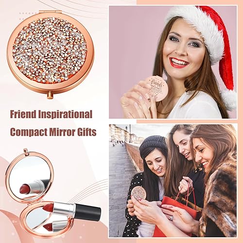 Miniatura 2 de 12 piezas de espejo compacto inspirador para mejor amigo, regalo de cumpleaños, Navidad, regalo de amistad para mejores amigos, mejores amigos,