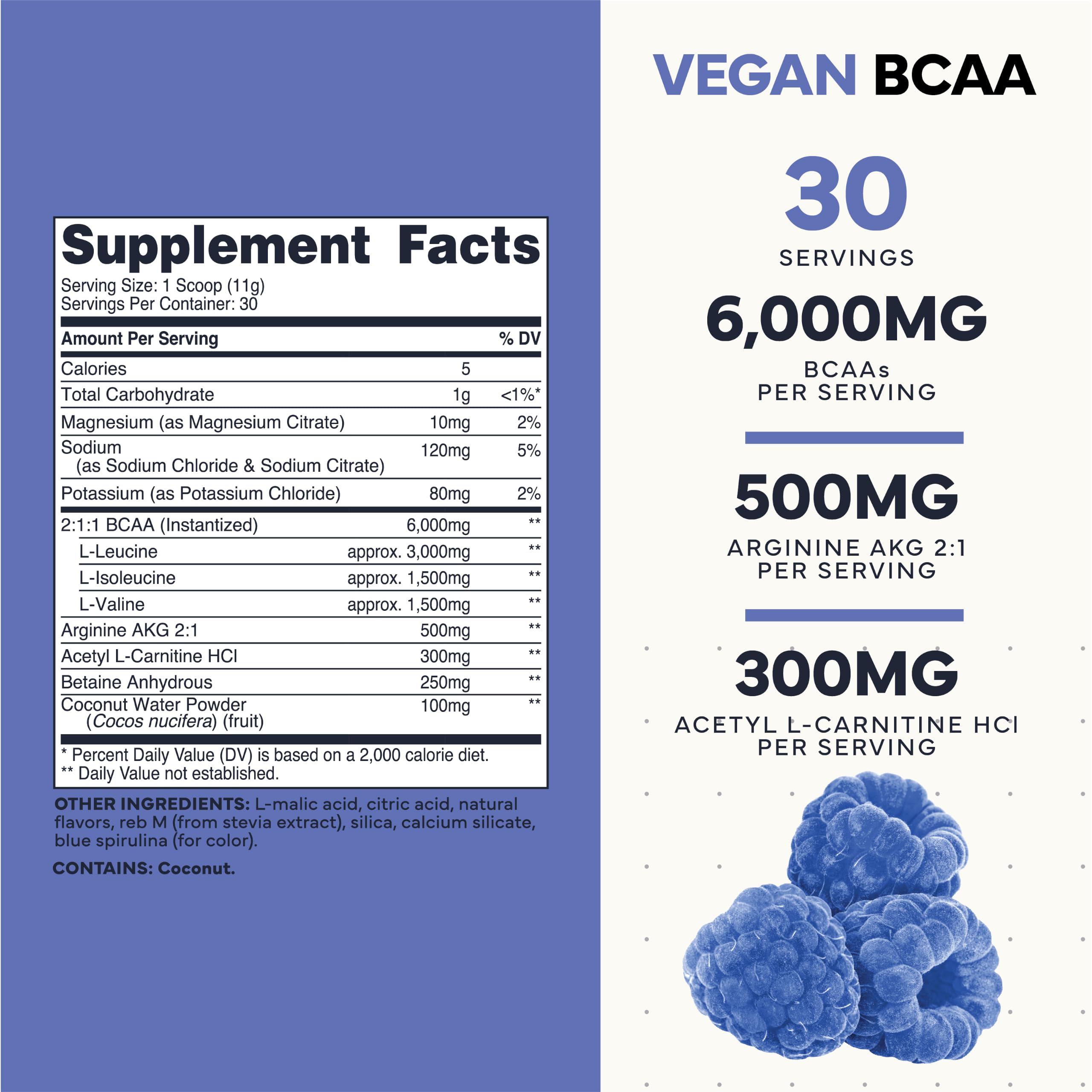 Type Zero Ultra Clean Vegan BCAA Powder + Electrolytes (Blue Raspberry) — Amazon image 2