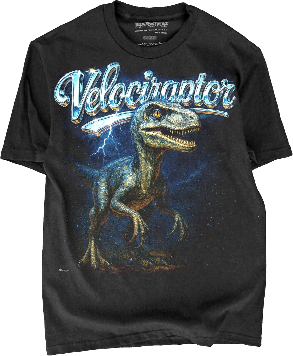 Velociraptor Dinosaur Graphic Tee - Funny T Shirts for Men and Women - Jurassic Themed 100% Heavyweight Cotton
