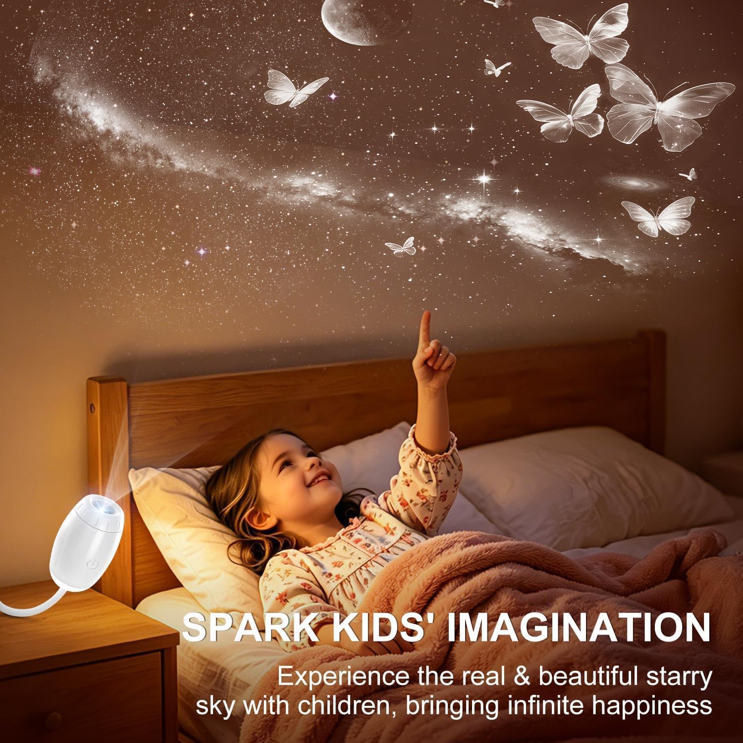 Veilleuse projecteur galaxie 2 en 1 USB Star Lamp Cadeau pour chambre d'enfant