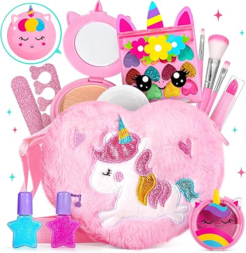 Miniatura 8 de ULOVEME Umicorn - Kit de maquillaje real para niñas pequeñas, juguete de maquillaje real, no tóxico, lavable, regalo para cumpleaños de niñas de 3,
