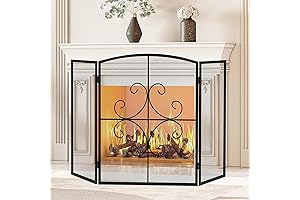 Gtongoko 3-Panel Fireplace Screen: Protect Your Home from Fire Sparks and Embers