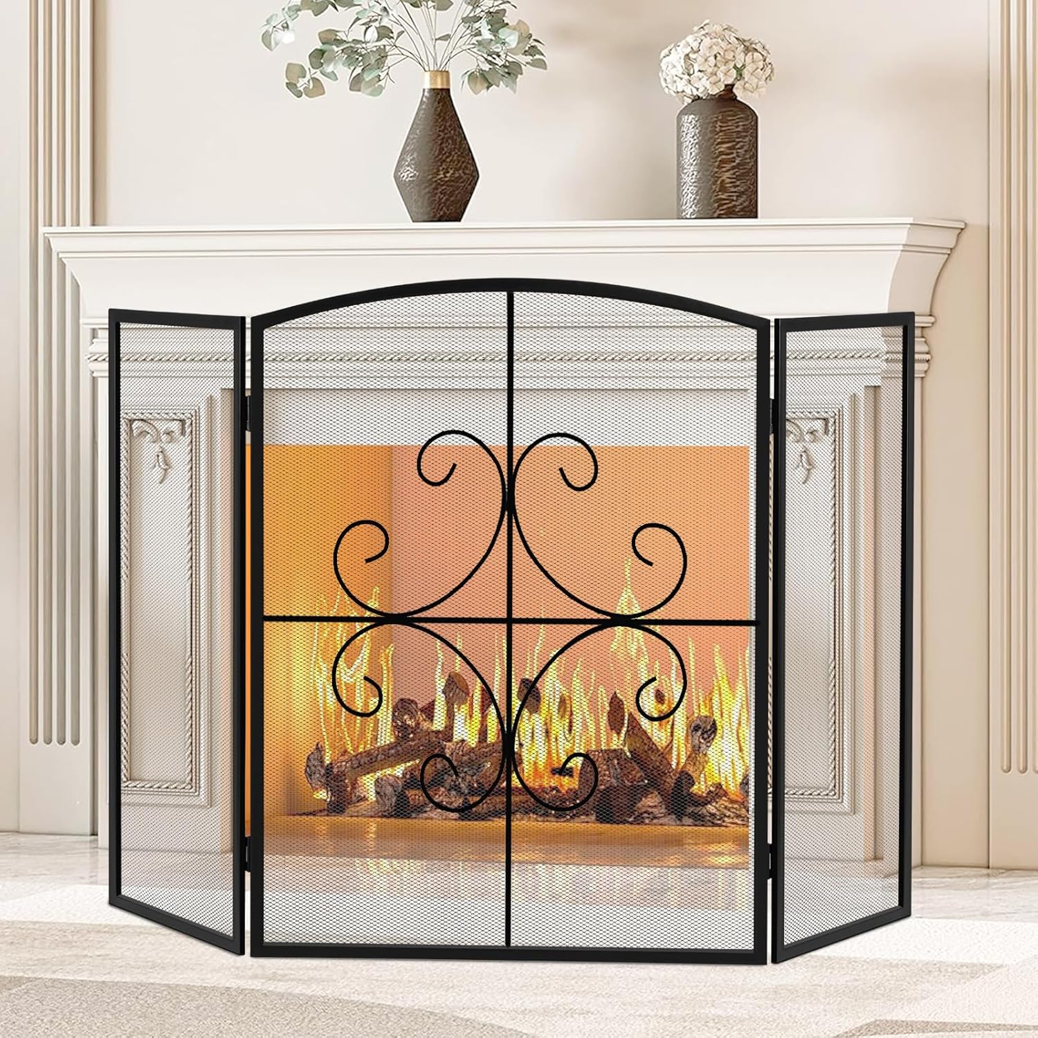 Amazon.com: Gtongoko 3 Panel Fireplace Screen 48