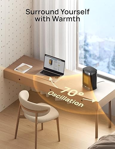 Miniatura 6 de Dreo Calentador de espacio, calentadores eléctricos portátiles de 1500 W para uso en interiores, calentador de cerámica PTC para oficina con control