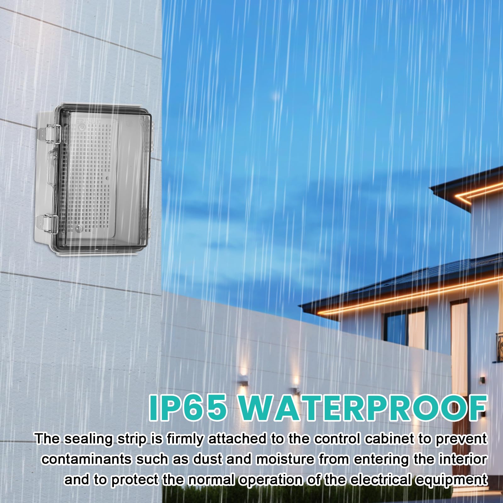 Caja de conexiones resistente al agua IP66: caja de distribución para montaje en superficie, caja de conexiones eléctricas ABS, caja de distribución exterior, armario de distribución transparente