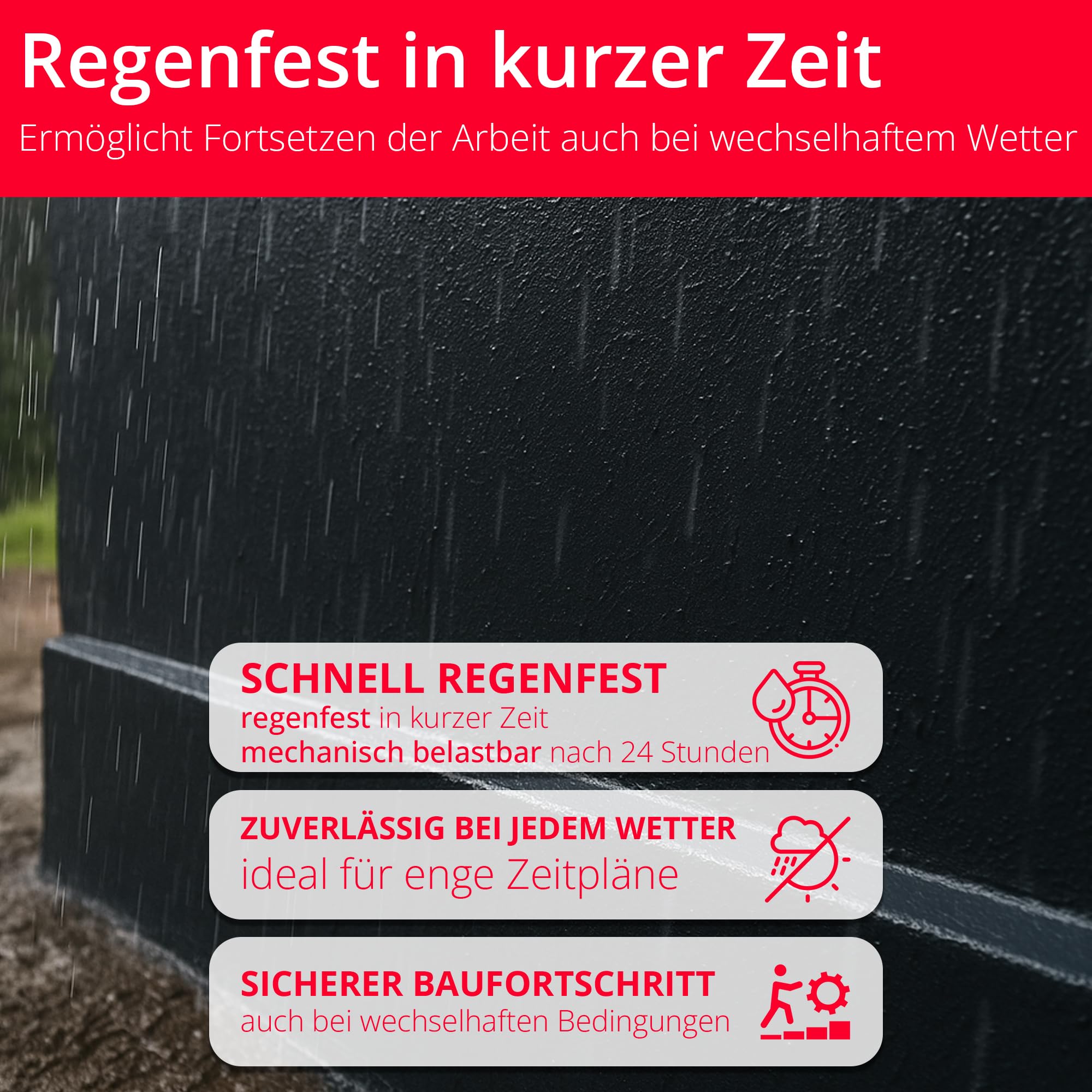 BORNIT Fundamentdicht Bitumen Dichtmasse wasserdicht [gemäß DIN18533] 32L | Dichtschlämme Bitumen Dickbeschichtung Haus Garage Dichtmasse außen Wasserdichte Beschichtung Bauwerksabdichtung Keller