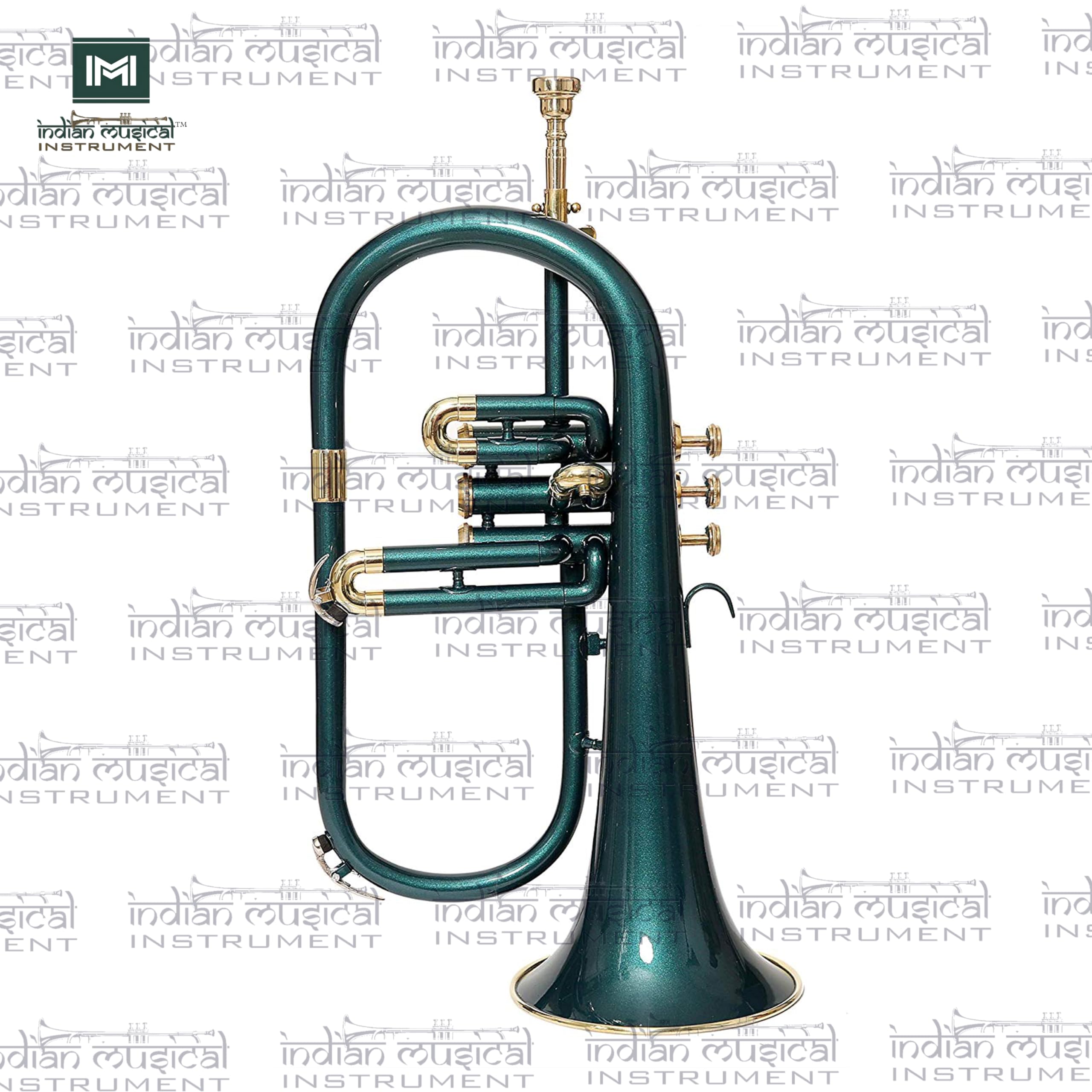 Corno Musicale Indiano 3 Valvole In Ottone - Passo BB, Con Bocchino E Custodia, Per Orchestre E Band - Foto 4