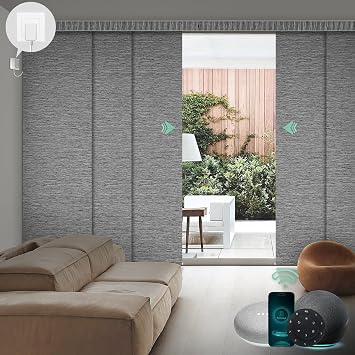 Yoolax Hardwired Smart Sliding Panels, Custom Motorized Panel Track Blinds
