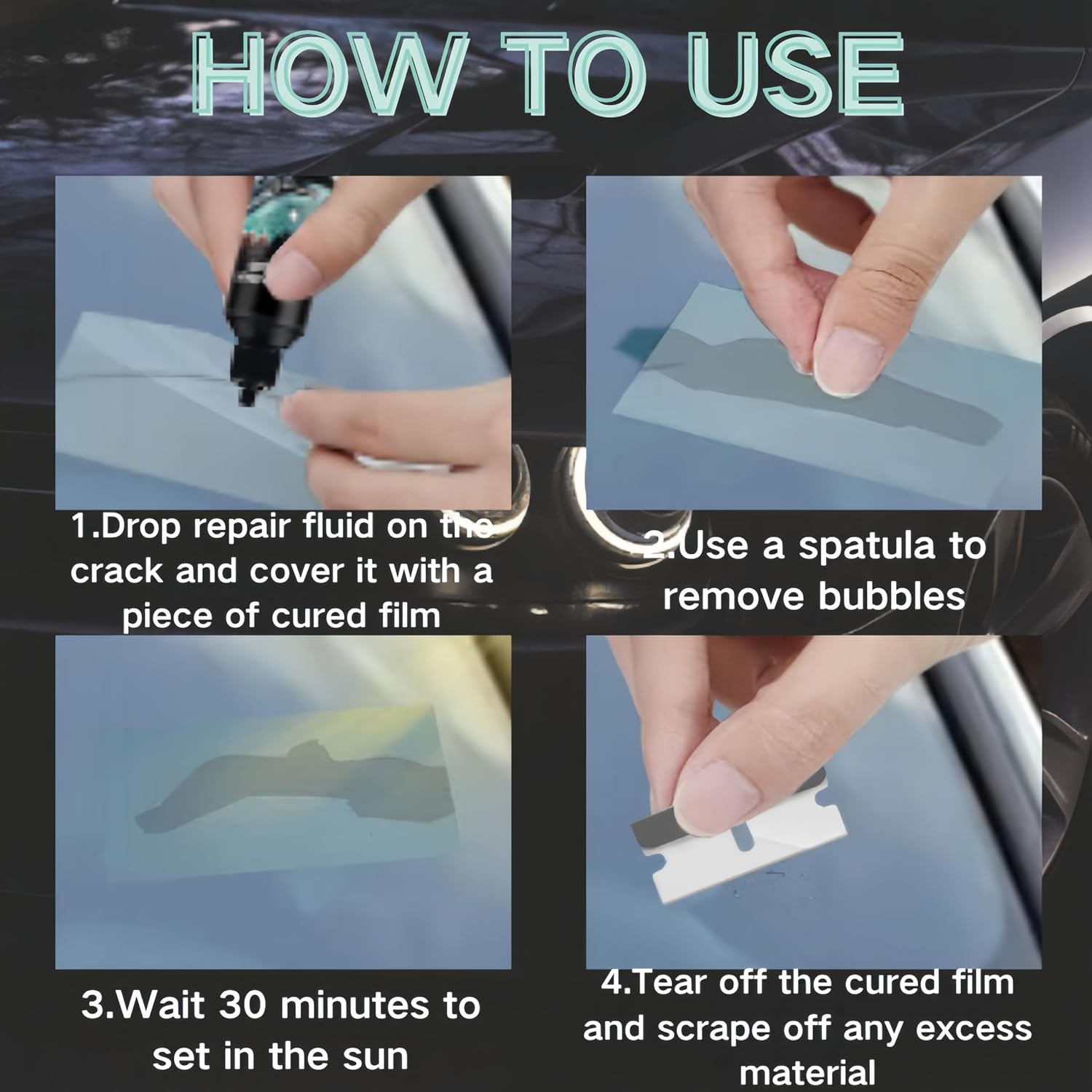 Windshield Crack Repair Kit, 2025 New Premium Windshield Repair Kit, Quick Glass Repair Liquid, for Windshields, Windows, Mirrors and All Glass Crack Types（2pcs）