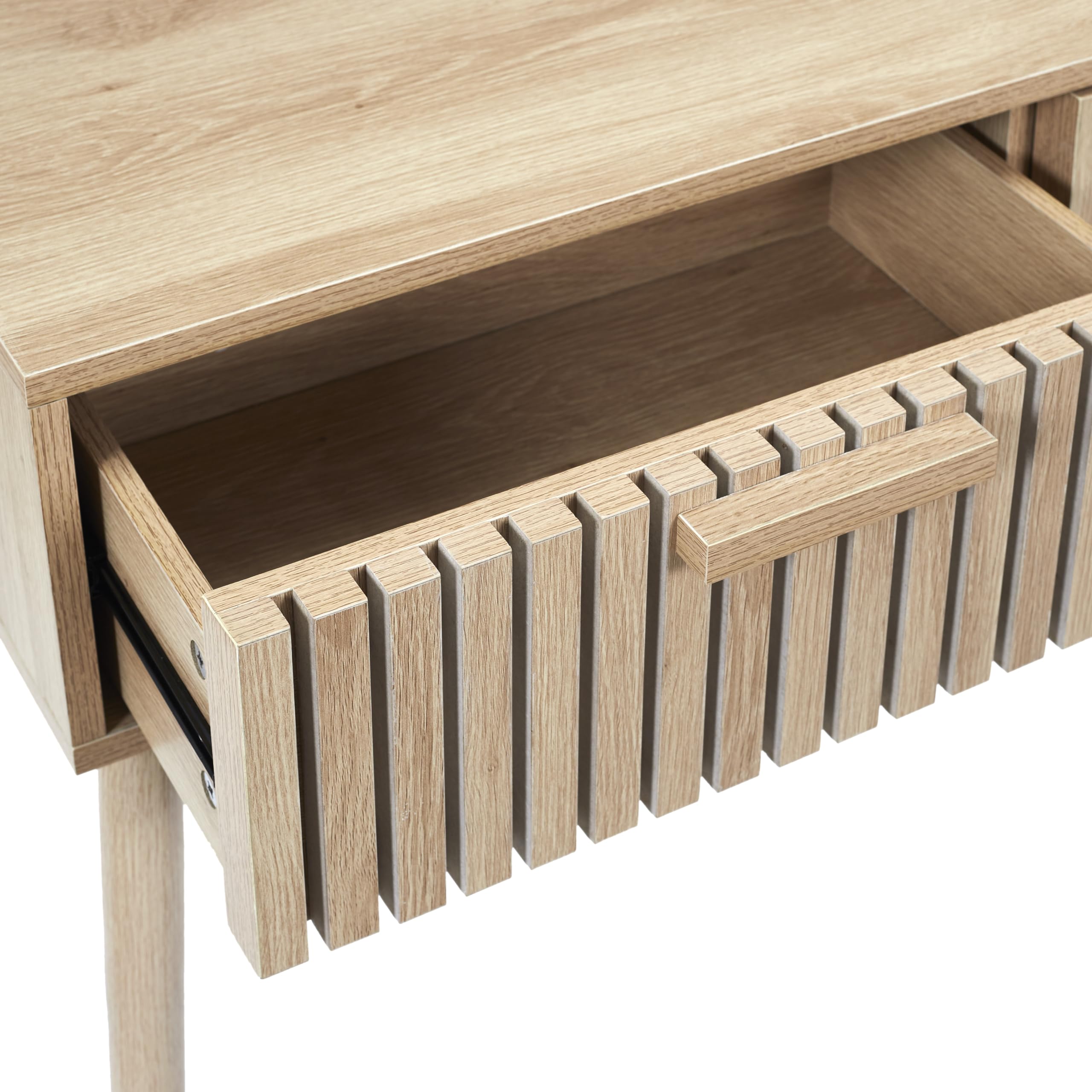 HOME DECO FACTORY - HD0090 - Consola de Madera con 2 Cajones para Salón o Entrada - Diseño Elegante y Práctico - Dimensiones 100x80x35 cm - Color Marrón - Idea de Regalo