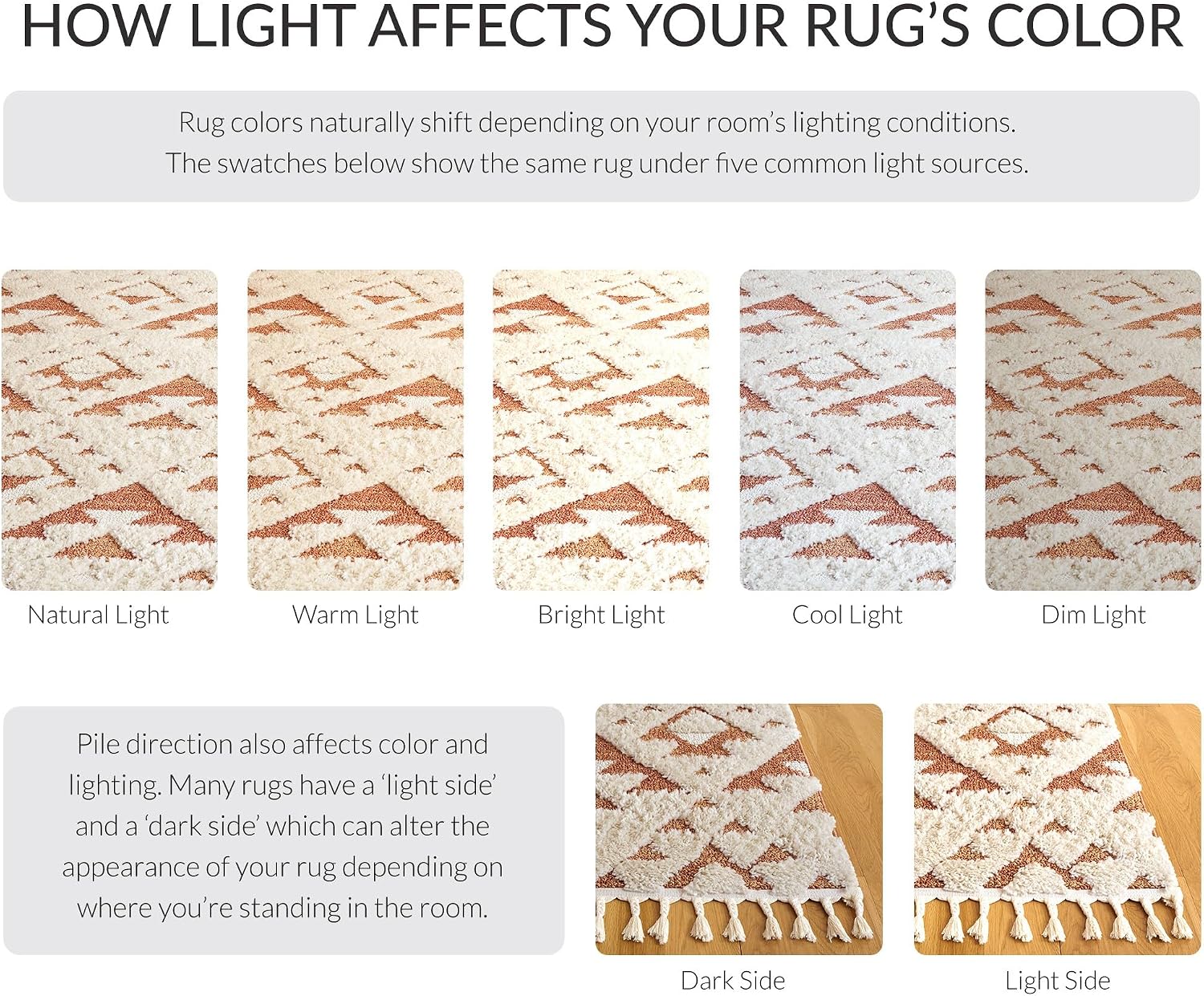 SAFAVIEH Moroccan Tassel Shag Collection Area Rug - 3' Square, Ivory & Brick Rust, Non-Shedding & Easy to Clean, Plush High-Low Texture, Ideal for Living Room, Bedroom, Dining Space (MTS688P) image 4