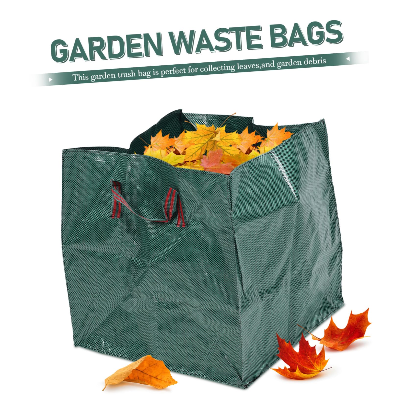 UKCOCO 2pezzi Sacco da Giardino in Pp Manici Grande Sacco per Raccolta delle Foglie Contenitore Portatile per Foglie Cadute per Spazzatrici da Giardinaggio e Smaltimento Rifiuti