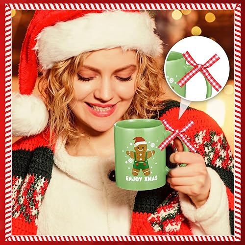 Miniatura 3 de Lallisa Juego de 6 tazas de café de Navidad, juego de regalo de tazas navideñas, tazas de café de cerámica de 12 onzas, regalos de Navidad,