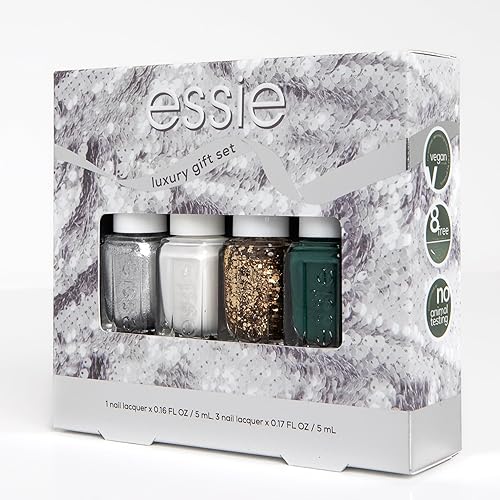 Miniatura 6 de essie Esmalte de uñas, vegano sin 8, juego de 4 esmaltes de uñas navideños, 1 kit