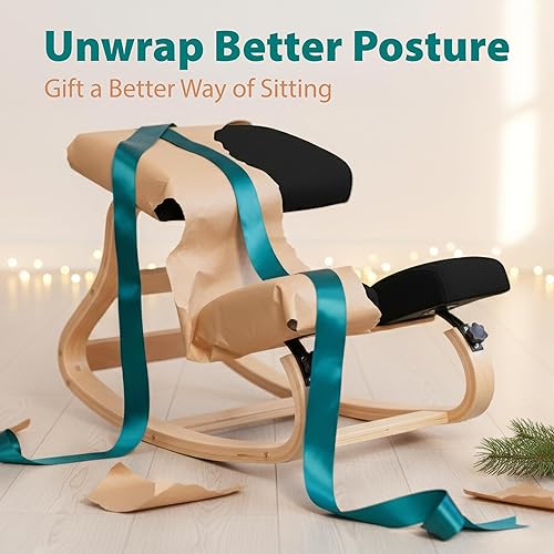 Miniatura 31 de NYPOT Silla ergonómica de rodillas con asientos ajustables, silla de rodilla para corrección de postura y taburete mecedora para escritorio - Alivio