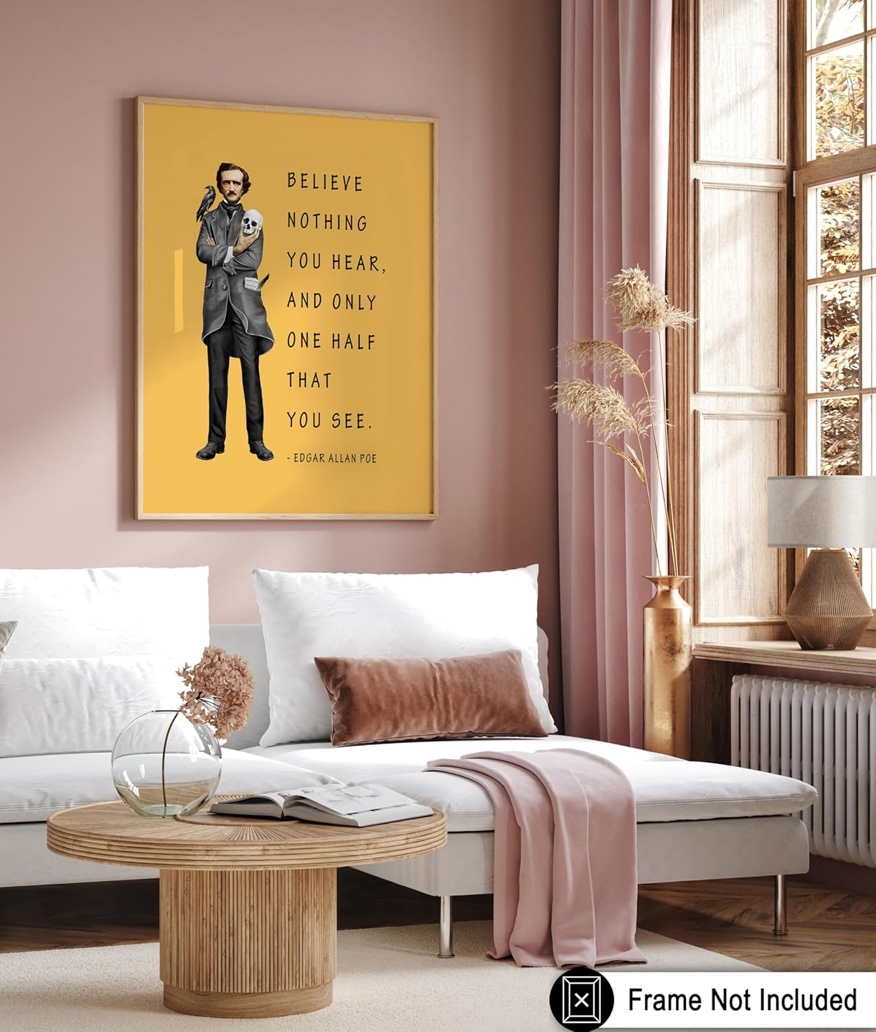 Poster Master Believe Nothing You Hear Poster - Edgar Allan Poe Print - Motivational Quotes Art - Literary Art - Gift for Men & Women - Inspiring Decor for Office or Bedroom, 18x24 Unframed Wall Art
