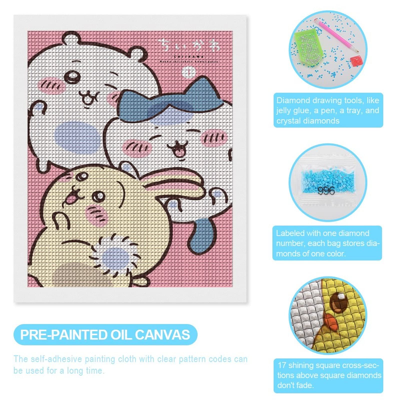 Amazon.co.jp: ちいかわ ダイヤモンドアート 四角いビーズ