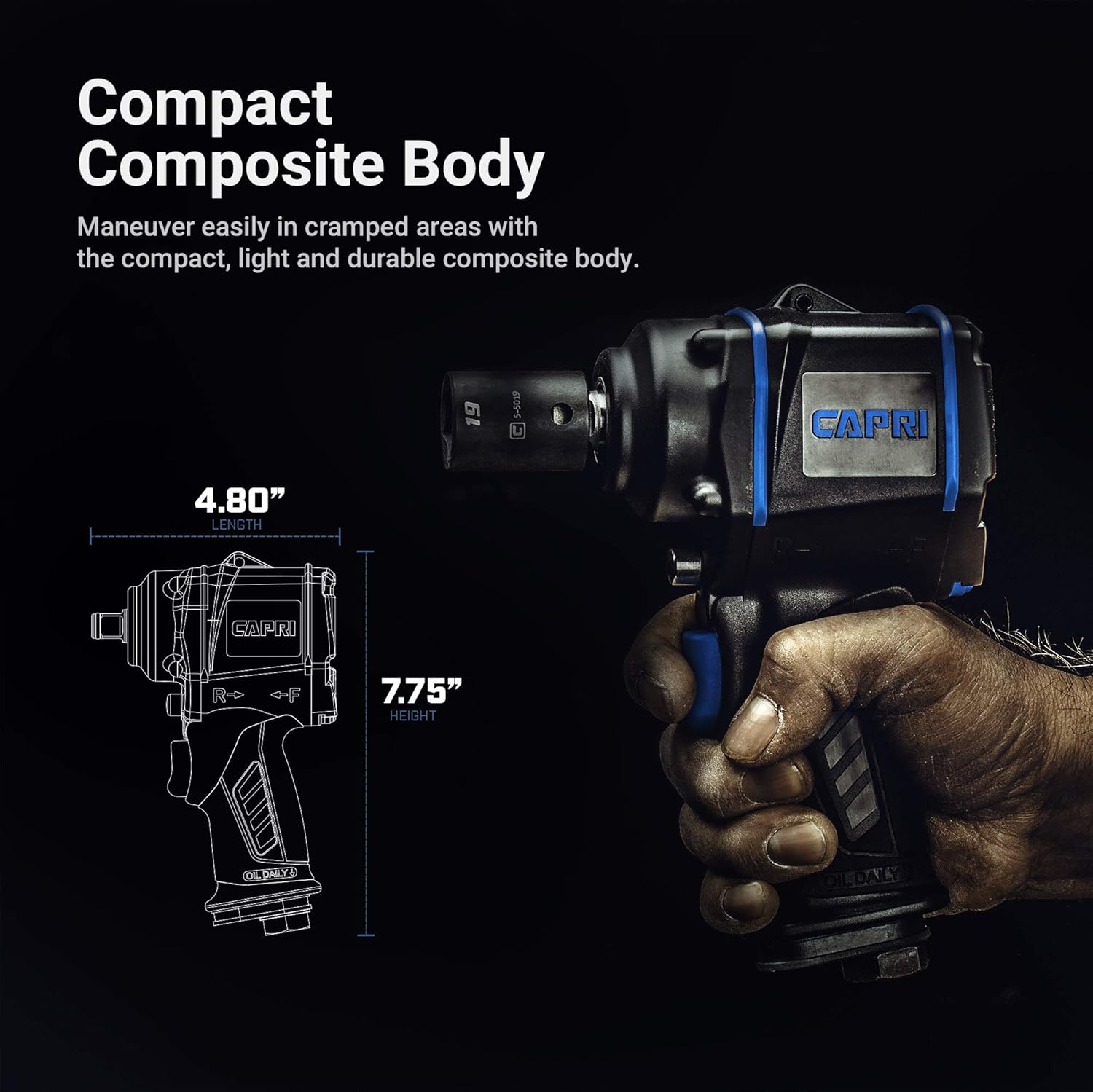 🛒 Crаzу Dеаlѕ Capri Tools 1/2 in. Stubby Air Impact Wrench, 450 ft. lbs. (CP35105)