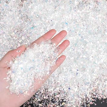 Fake Snow Decoration,1.76oz Christmas Artificial Flake Snow Twinkles Fake Snow Sparkling Snow Glitter Twinkles Snowflakes Sparkly White Artificial Snowflakes