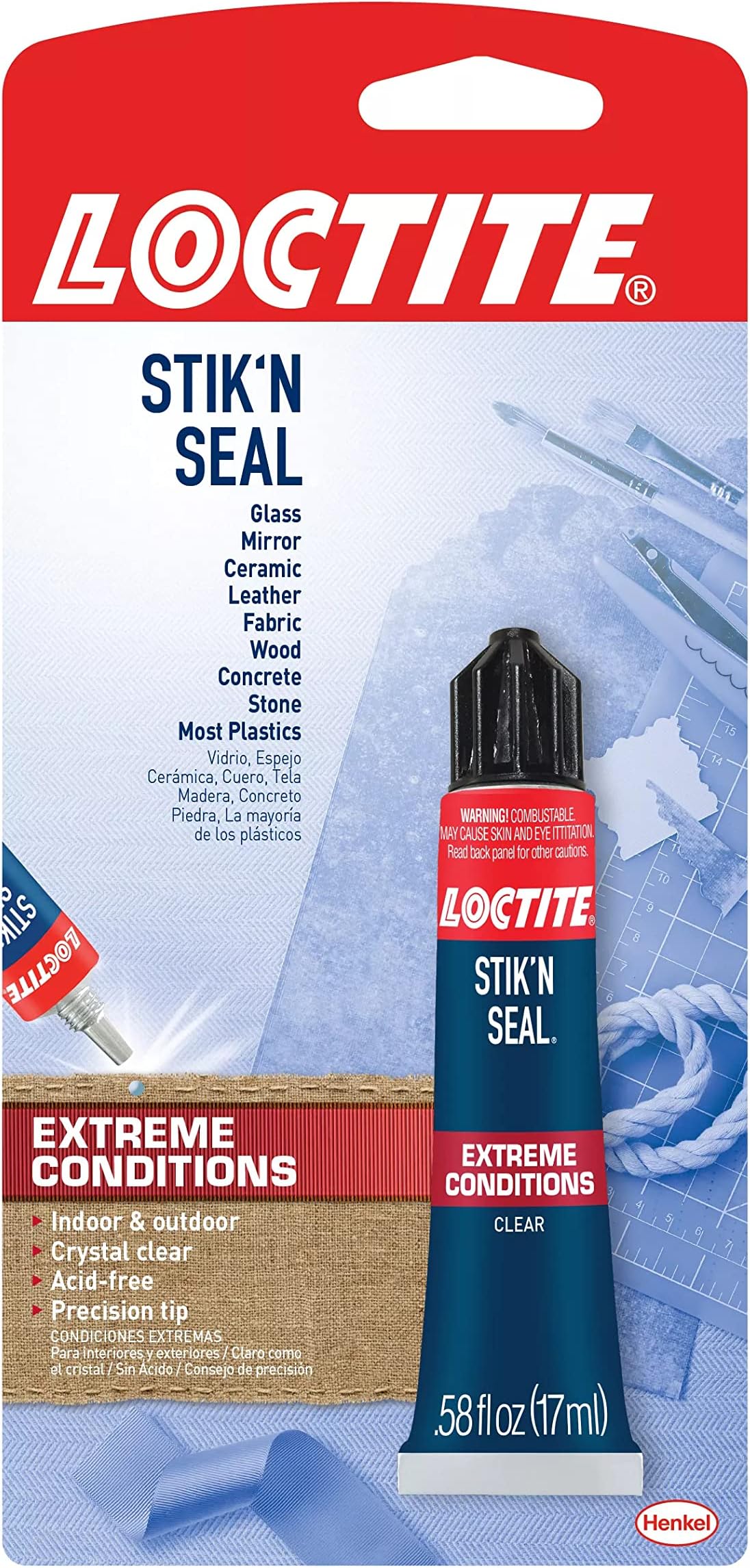 Loctite Stik'n Seal Indoor Adhesive, 2 fl oz, Squeeze Tube