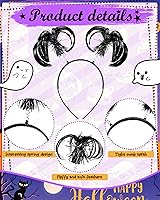 Vista 3 de WILLBOND 6 diademas con pompones envueltos en oropel, para el cabello, plumas locas para disfraz de mascarada, 6