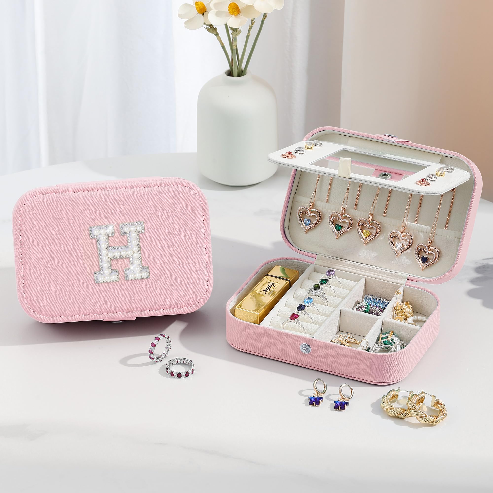 ParimaFriend Gifts for Women - Friend Birthday Gifts, Friend Gifts, Friend Birthday Gifts for Women, Friendship Gifts for Friends Female, Initial Jewelry Box Jewelry Case Women Girl H