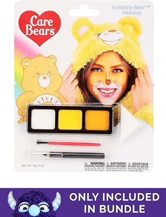 Care Bears Funshine Bear Ears & Patch Costume Kit for Adults with Headband & Iron-On Patch Accessory Set