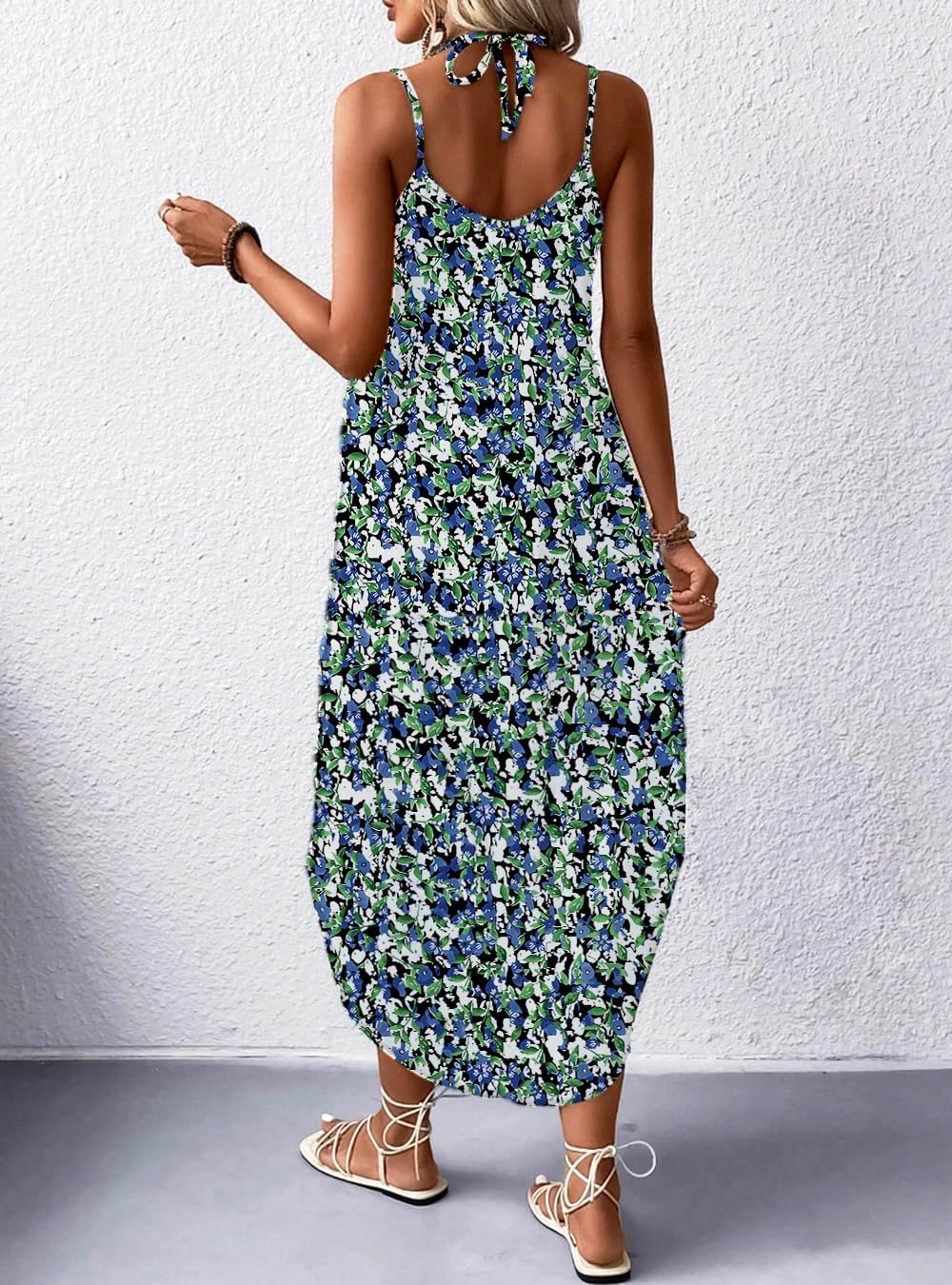 Women's Long Dress Sleeveless Dresses Beach V Neck Casual Summer Dress image 5