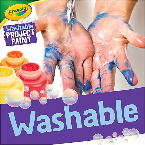 Vista 4 de Crayola Pintura lavable para niños (6 quilates), suministros esenciales para preescolares, juego de pintura para niños, suministros imprescindibles