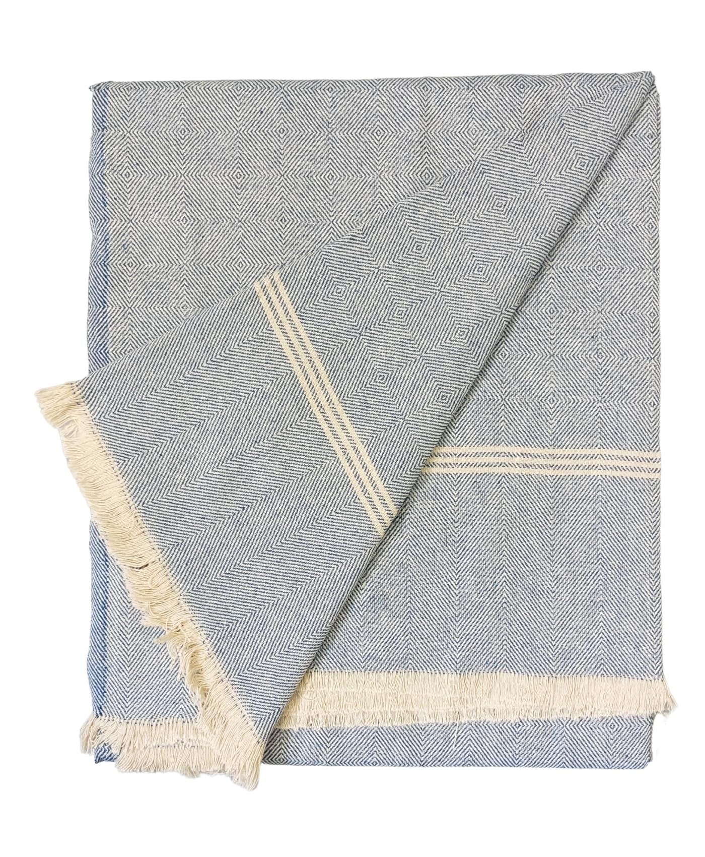 Bunkaar The Handloom Story 100% Desi Thick and Heavy Khadi Cotton Soft Beautiful Khes/Comforter/Chadar/Single AC Blanket, Set of 1 Pc, Size- 250cm X 140cm (Orange, lightweight)-image-2