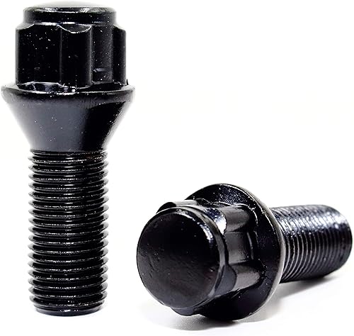 Miniatura 2 de Veritek - Juego de 4 cerraduras para pernos de rueda negros de 0.551 x 0.049 in, asiento cónico de 1.102 in de longitud para BMW Mini Factory OEM o