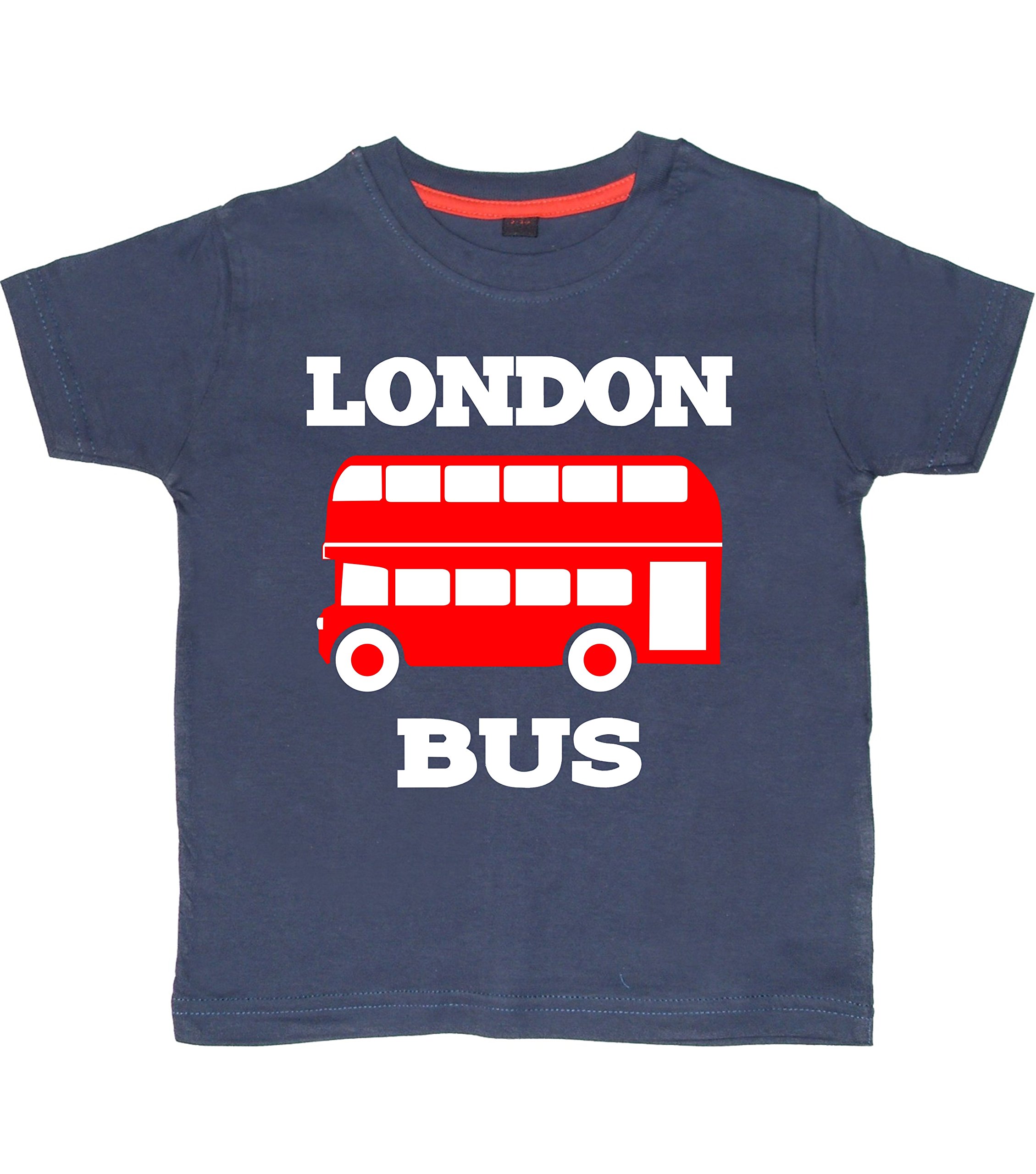 Edward Sinclair 3-4 Years Navy Children's T-Shirt 'London Bus' with red & White Print