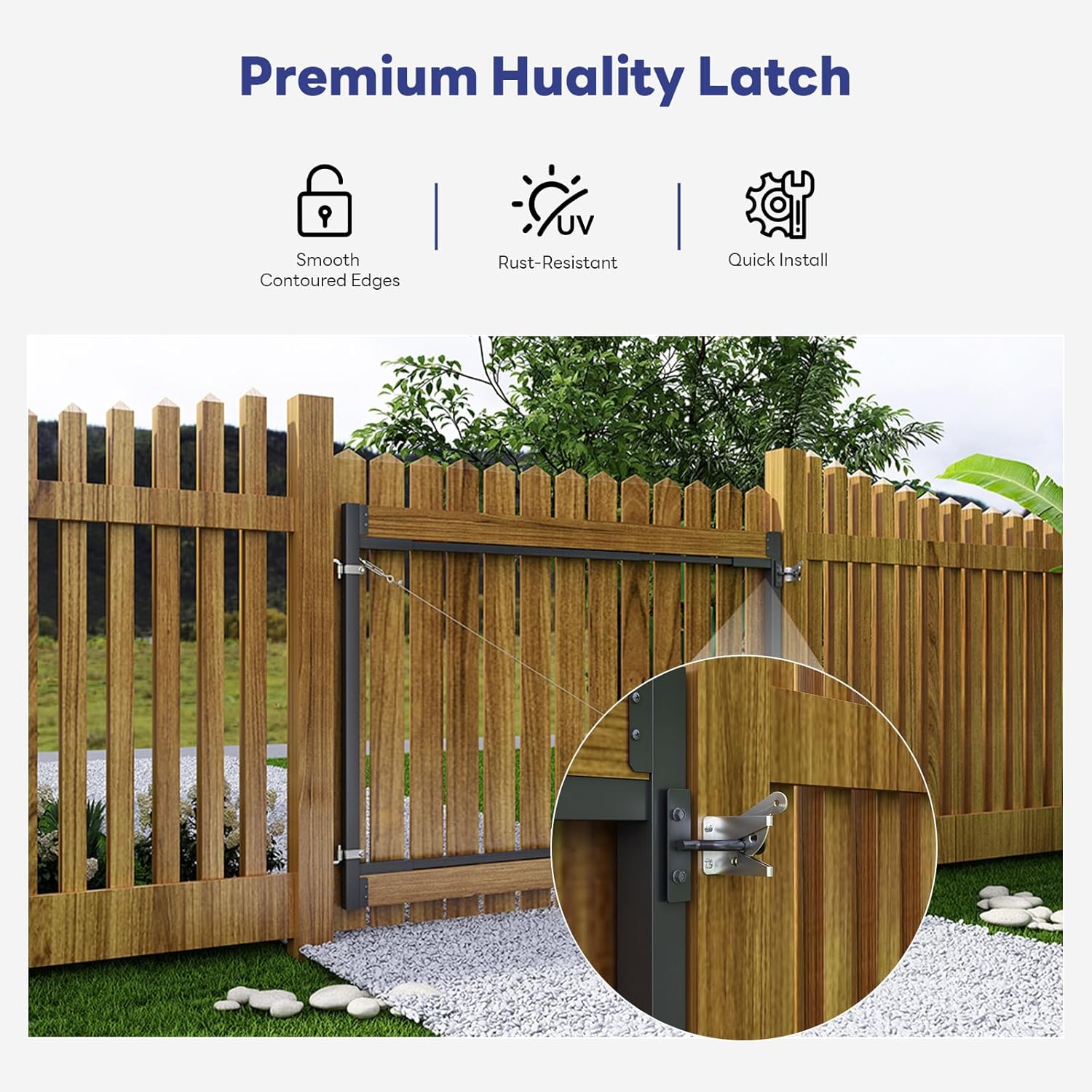 Adjustable Anti-Sag Gate Frame Kit for 2x4 Lumber, Heavy Duty Steel Fence Gate Hardware Kit Fits 36" - 62" Wide, 4ft - 5ft High, Powder-Coated Black, for Garden, Yard, Pool & Driveway Gates