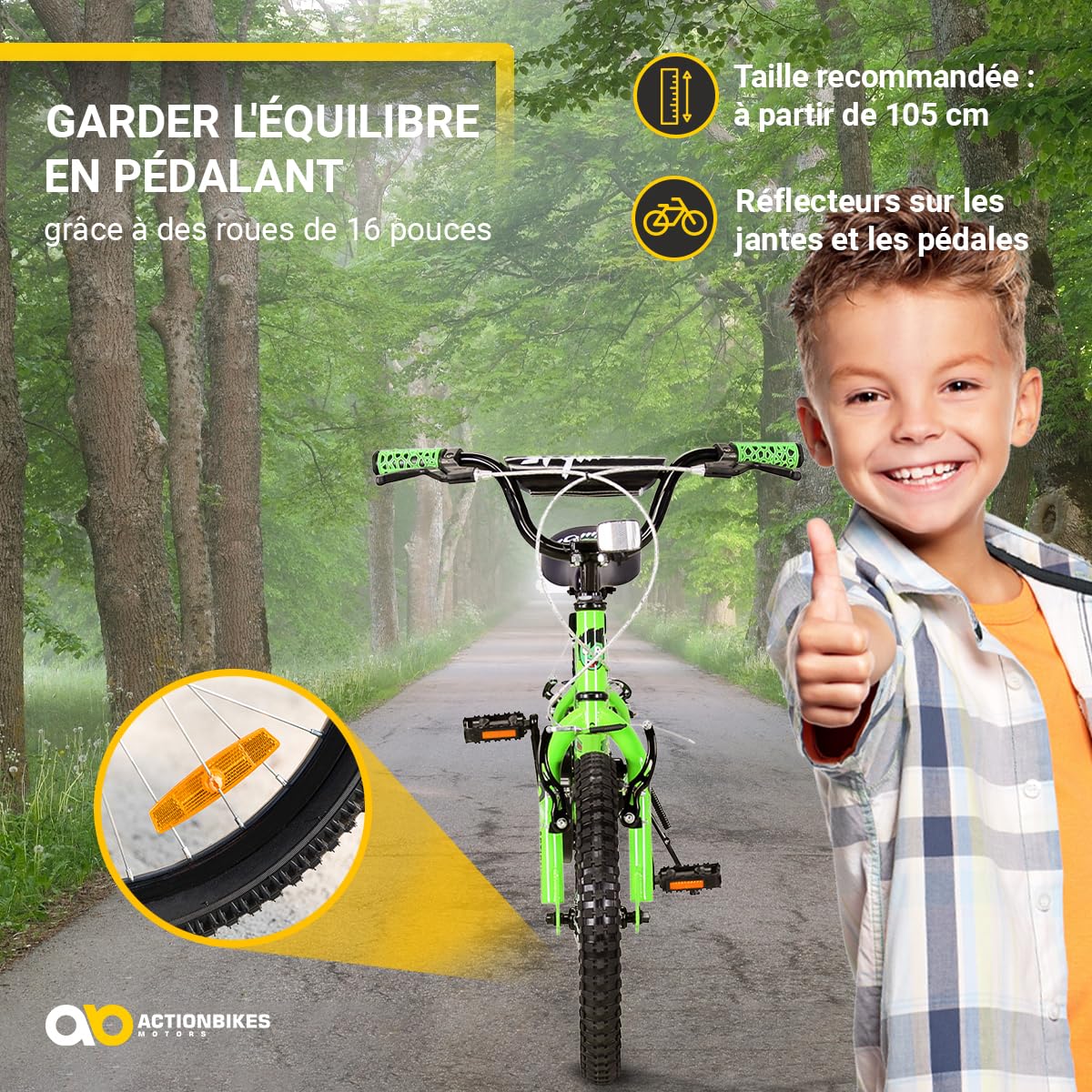 Action Bikes Zombie Vélo pour Enfant à partir de 3–9 Ans 12 16 20 "Vert Enfants Fille garçon Vélo