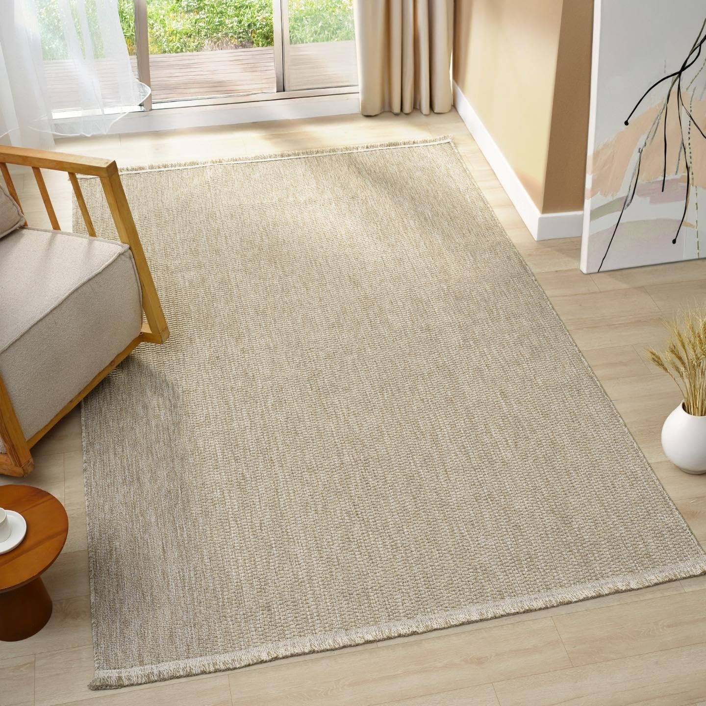 LUXE WEAVERS Modern Farmhouse Textured Brown 5x7 Area Rug, Neutral Carpet