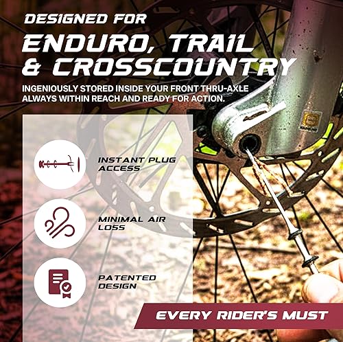 Miniatura 5 de Every Rider's Must Kit de reparación de neumáticos sin cámara MTB - Tienda de herramientas para tapones de neumáticos de bicicleta en eje pasante