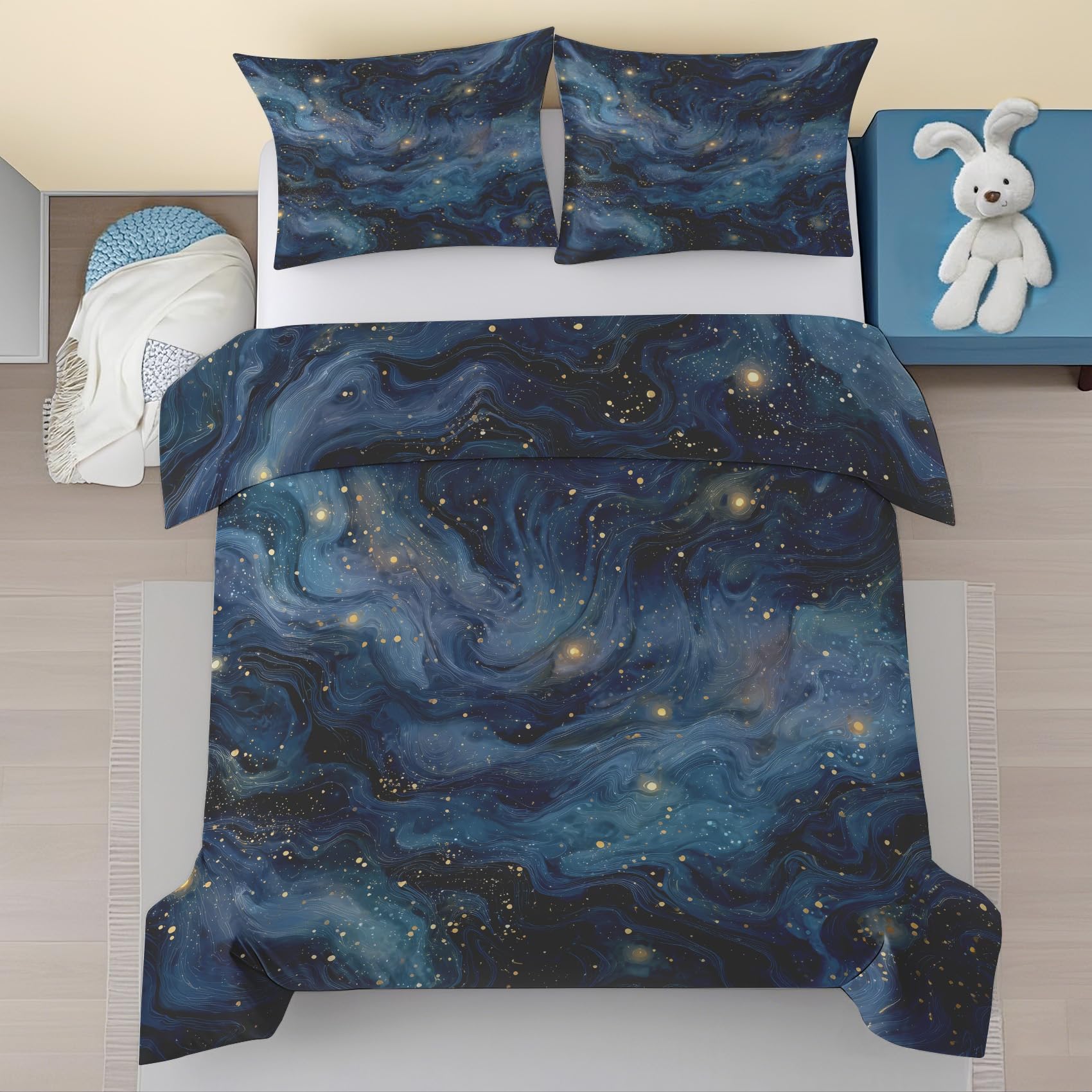 Housse de Couette 135x200 Motif Univers pour transformer la chambre d'enfant en espace étoilé