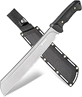 NedFoss 16" Survival Machete with Sheath - D2 Steel Full Tang Blade, 0.22" Thick for Bushcraft, Yard Work & Brush Clearing