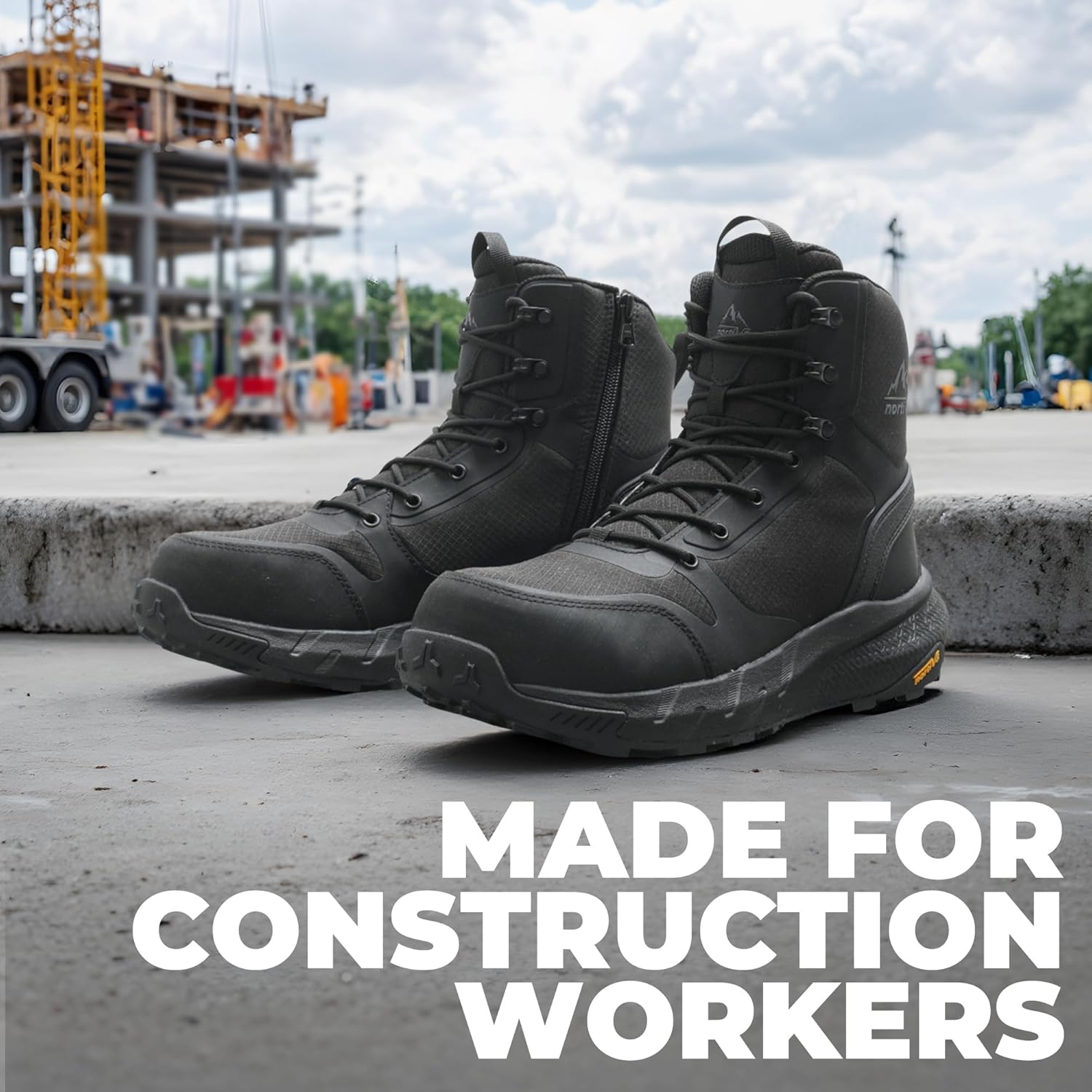 NORTIV 8 Men's Composite Toe Work Boots – 8'' Lightweight ASTM F2412-24 & ASTM F2913-24 Safety Boots with Side Zipper for Construction & Warehouse, Metrostrike-Nano - Image 9