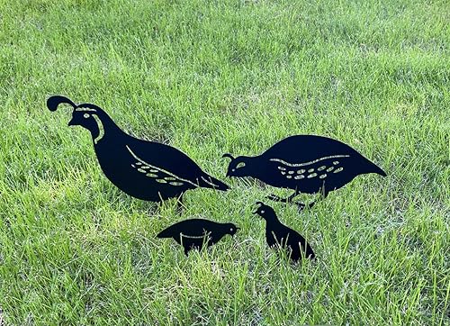 Miniatura 6 de Estacas de metal decorativas de codorniz para jardín, silueta de codorniz negra, estatuas de jardín para patio, césped, patio, decoración de jardín,