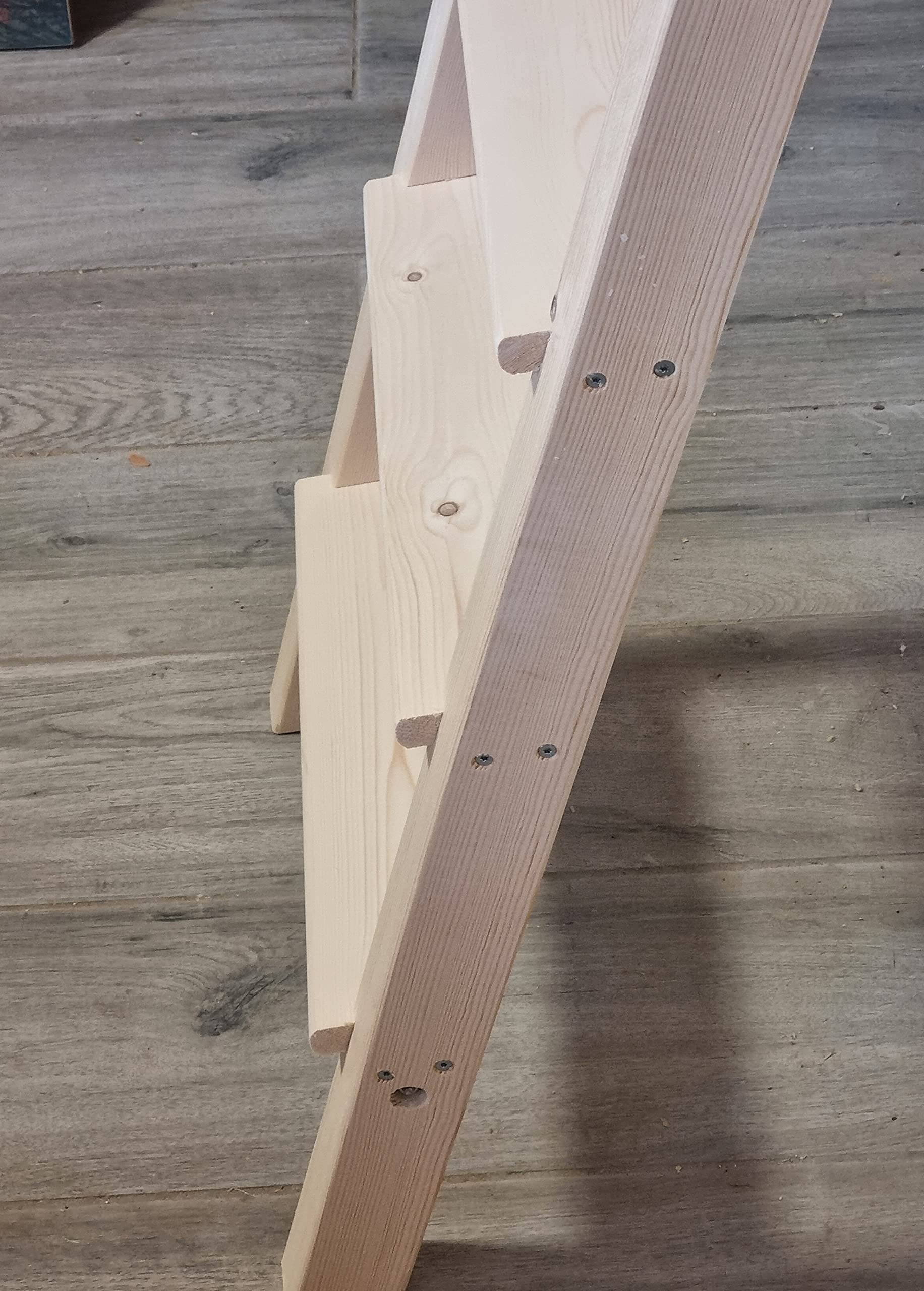 Escalier en bois pour mezzanine lit superposé grenier (hauteur 275 cm, largeur 35 cm)